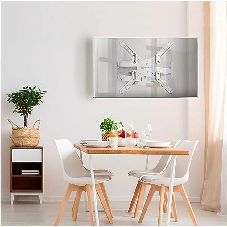 ONKRON M5-W TV Wandhalterung schwenkbar, weiß, für 37-70 Zoll TVs bis zu 36,4 kg, VESA 100x100-400x400, ausziehbar & neigbar – Bild 2