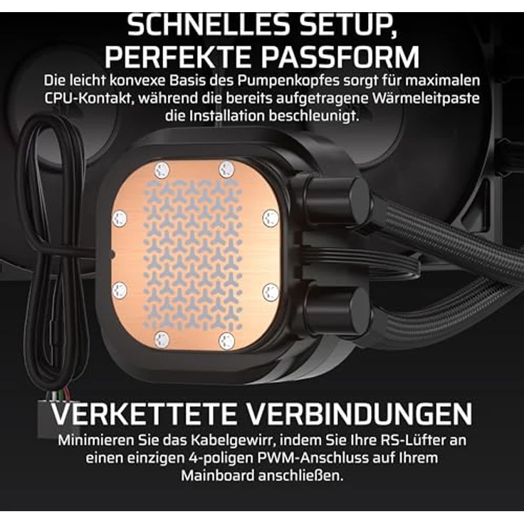 CORSAIR Nautilus 360 RS LCD Flüssig-CPU-Kühler, 2,1-Zoll-IPS Bildschirm, 360mm AIO, Intel LGA 1851/1700, AMD AM5/AM4, 3x RS120-Lüfter, schwarz – Bild 4
