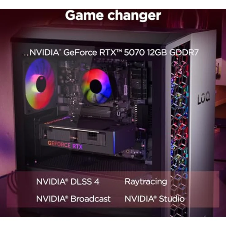 Lenovo LOQ Tower 26ADR10, Gaming-PC mit AMD Ryzen 7 8745HX, 16GB RAM, 1TB SSD, GeForce RTX 5060, Windows 11, Schwarz – Bild 6