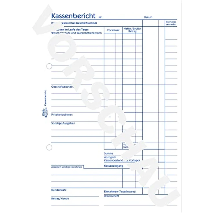 Avery Zweckform 305 Kassenbericht A5 50 Blatt – Bild 4