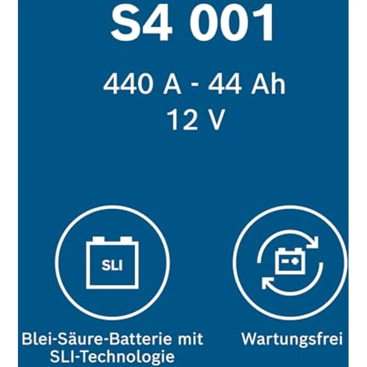 Bosch S4 001 Autobatterie 12V, 44Ah, 440A, wartungsfrei, rechte Schaltung – Bild 3