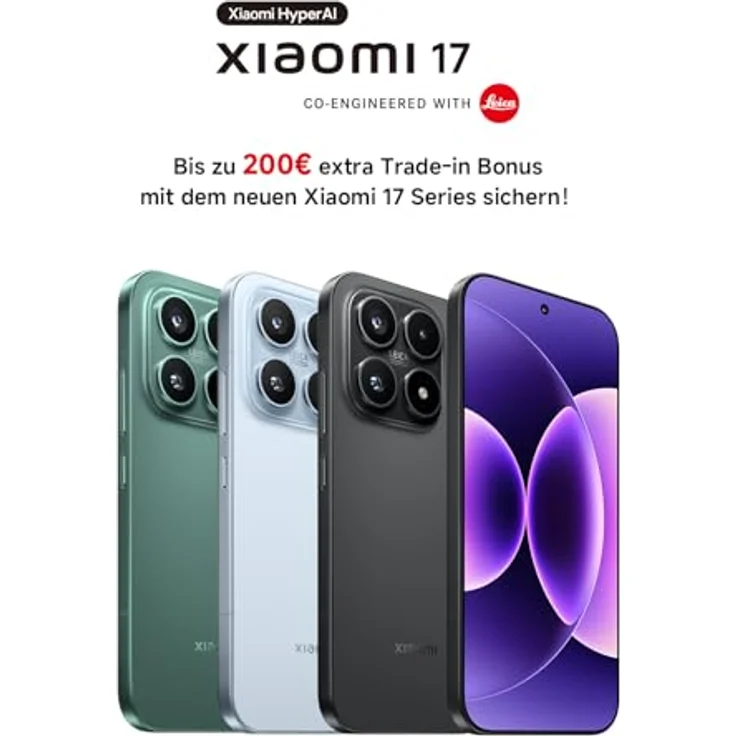 Xiaomi 17 Smartphone 12GB RAM 512GB Speicher, 6,3" 120Hz Display, Snapdragon 8 Elite Gen 5, 5G, 6.330 mAh, Schwarz – Bild 3
