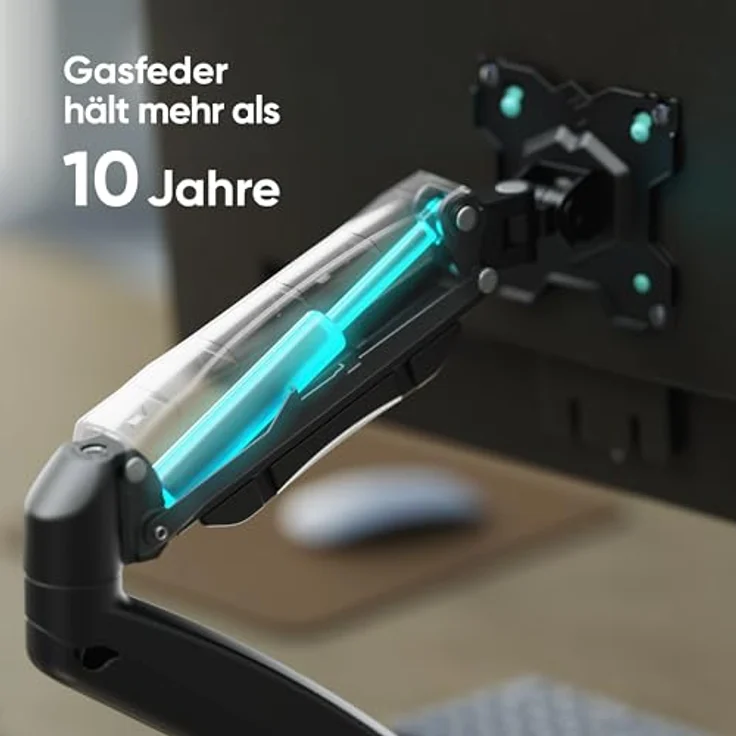 ONKRON G80-B Monitor Tischhalterung für 13-32 Zoll Bildschirme bis 8 kg - Gasdruckfeder, drehbar, schwenkbar, neigbar - Schwarz – Bild 4