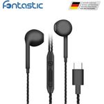 Fontastic In-Ear USB Typ-C Stereo-Headset C12-LR schwarz, mit integriertem Mikrofon und Smart IC