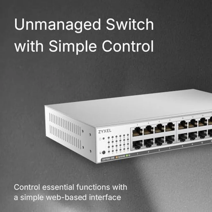 ZyXEL GS-1100-24E, unmanaged Switch mit 24 x 10/100/1000 Ports, rackmontierbar, desktop- und wandmontierbar – Bild 4