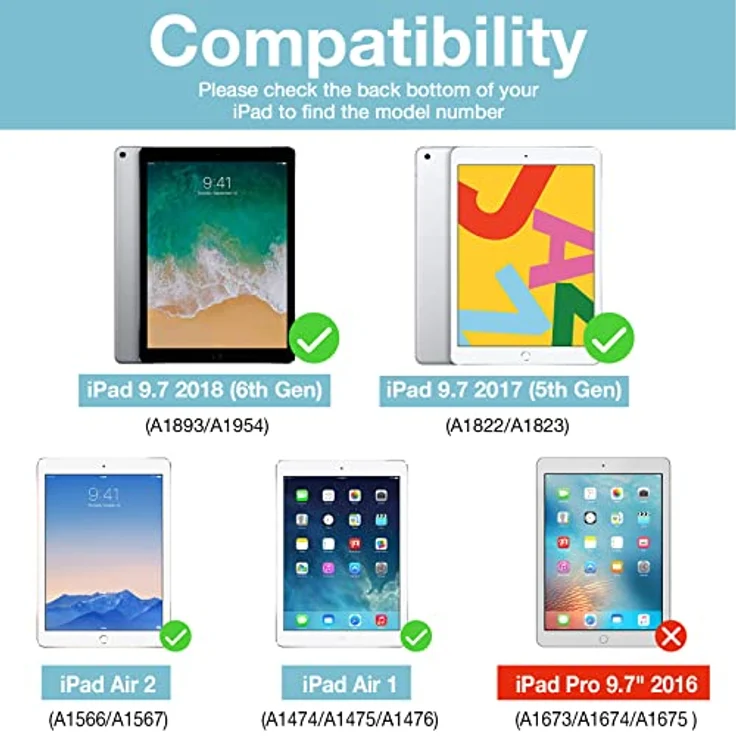 ProCase Soft Hülle für iPad 9.7 Zoll 6. Generation 2018 / 5. Generation 2017 / iPad Air 1/2, Weiche TPU Schutzhülle mit Auto Schlaf/Wach-Modus und transluzenter Rückseite - Navy – Bild 2