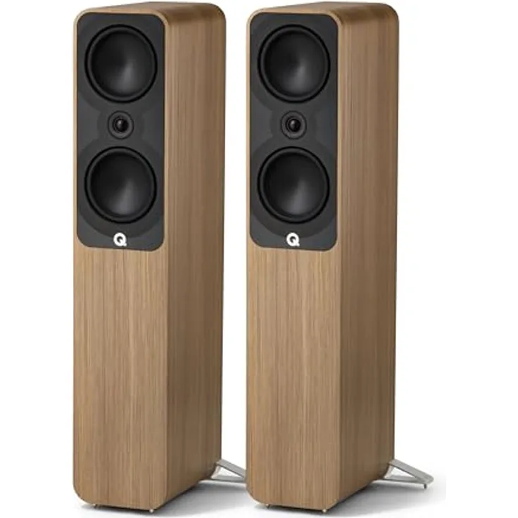 Q Acoustics 5050 Standlautsprecher Holme Oak - 2 x 6 Mittel-/Bass-Treiber, 2,5 cm Hochtöner - Surround-Sound für TV/Plattenspieler - Holme-Eiche
