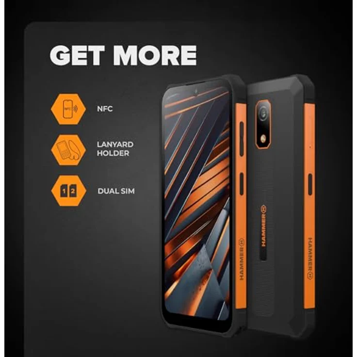 Hammer Iron Va 4GB/64GB 6.5´´ Schwarz - Robustes Smartphone mit großem Akku, IP69-Zertifizierung und Octa-Core-Prozessor – Bild 6