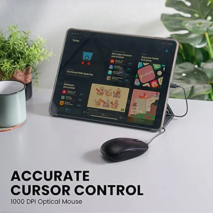 Perixx PERIMICE-201C USB-C optische Maus, 3 Tasten, Scrollrad, 800 DPI, Schwarz Matt – Bild 5