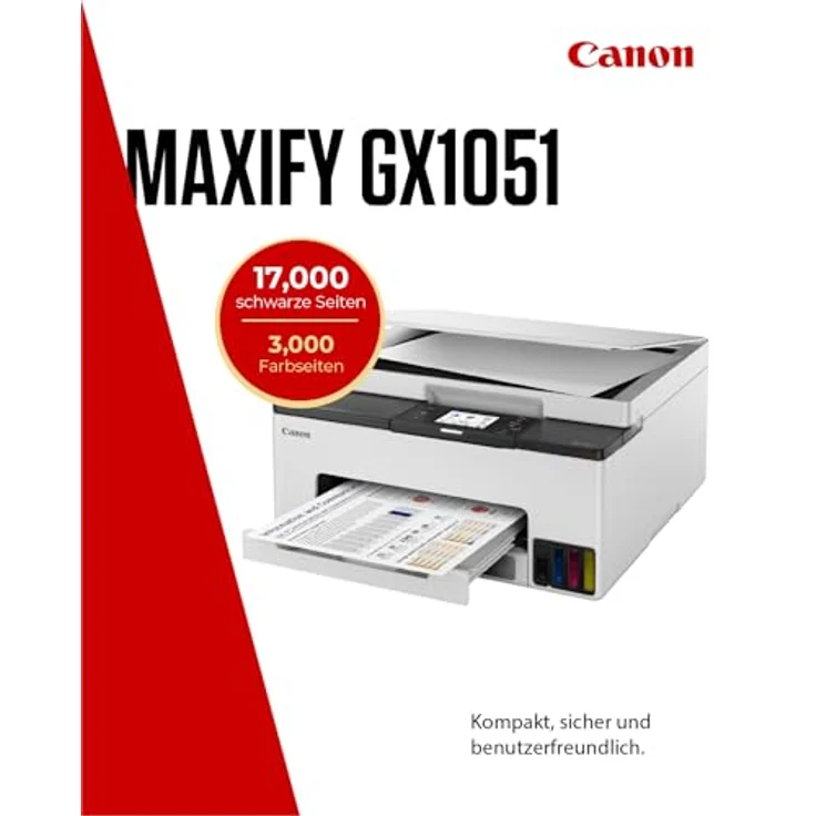 Canon MAXIFY GX1051, 3-in-1 Multifunktionsdrucker mit MegaTank, WLAN, Duplexdruck, 250 Blatt Kassette, inkl. 6 Tintenflaschen – Bild 2