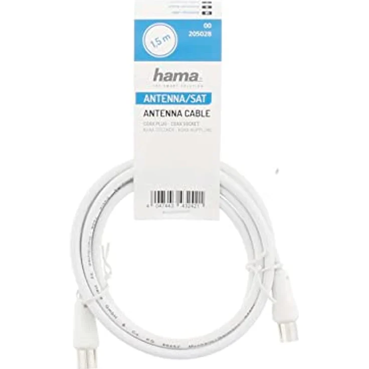 Hama Antennenkabel 00205028, 1,5 m, Koaxial, Weiß – Bild 2