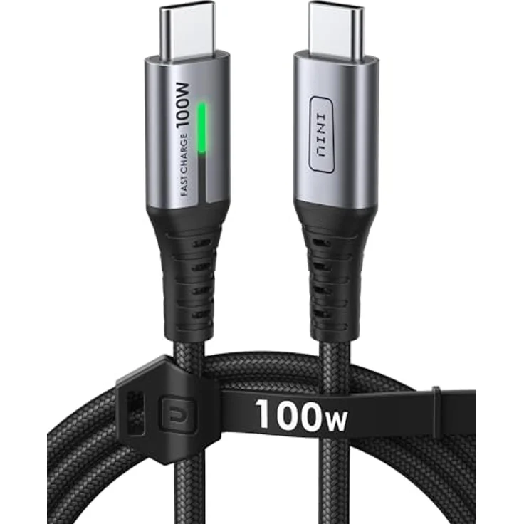 INIU USB C Kabel 100W [1m] PD3.0 Schnellladekabel, Nylon Geflochten, für iPhone 17/16 Pro, Samsung Galaxy S25/S24/S23, Pixel 10, iPad Pro, MacBook Air und Tablets – Bild 1