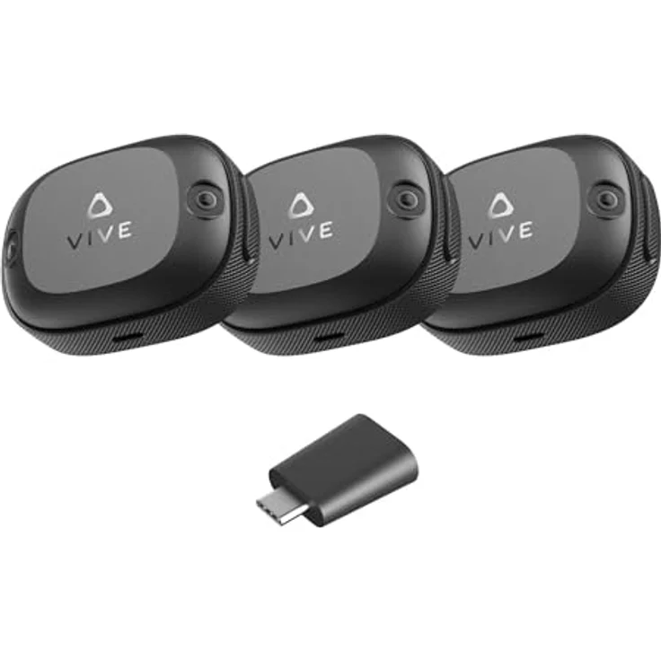 HTC VIVE Ultimate Tracker 3+1 Kit, VR Objekt-Tracker mit LED-Beleuchtung in Schwarz, kompatibel mit HTC Geräten – Bild 1