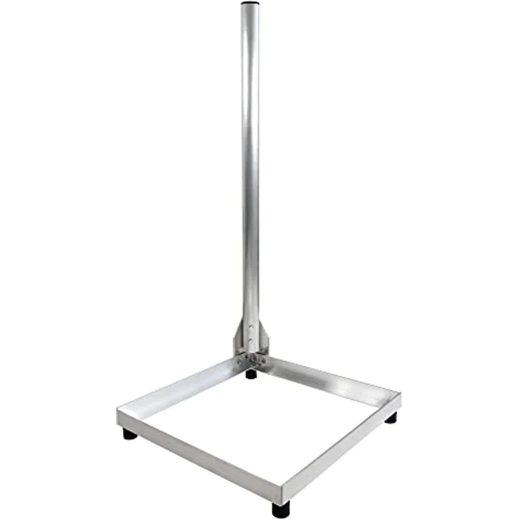 SkyRevolt Balkonständer Aluminium, 50x50 cm mit 1 m Mast Ø 50 mm, stabile Flachdach-Halterung für SAT-Installation – Bild 2