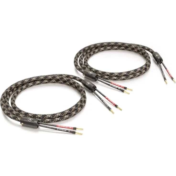 VIABLUE SC-2 SILVER SINGLE-WIRE High-End Lautsprecherkabel 300 cm echtvergoldet 1 Paar mit Splitter