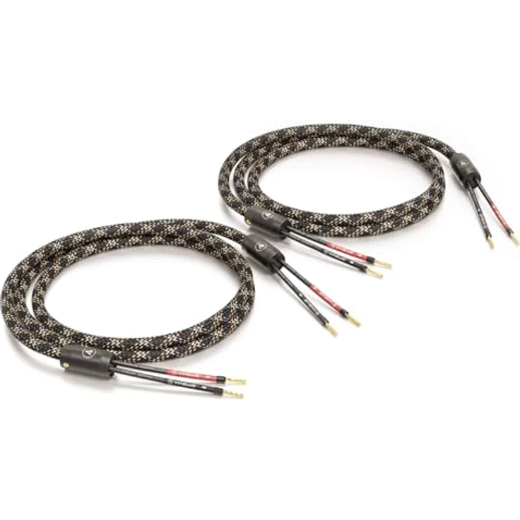 VIABLUE SC-2 SILVER SINGLE-WIRE High-End Lautsprecherkabel 300 cm echtvergoldet 1 Paar mit Splitter – Bild 1