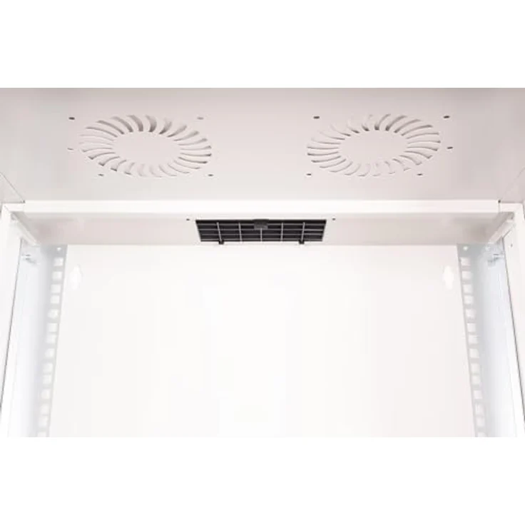 DIGITUS Netzwerkschrank - 19-Zoll Rack 12 HE - Unmontiert - Wandmontage - 400 mm Tiefe - 327 mm Nutztiefe - Traglast 60 kg - perforierte Stahltür - SOHO Pro-Serie - Grau – Bild 5