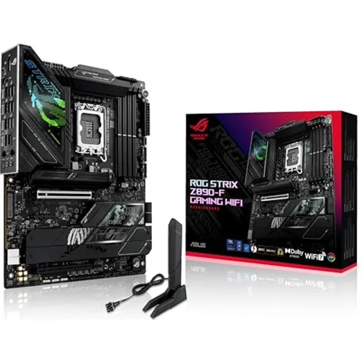 ASUS ROG Strix Z890-F Gaming WiFi Mainboard Sockel Intel LGA 1851 (ATX, DDR5, WiFi 7, 5X M.2, PCIe 5.0, Thunderbolt 4, DIMM Fit) - Hochleistungs-Mainboard für fortschrittliche AI-PCs
