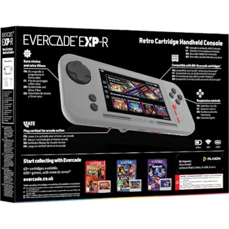 Blaze Evercade EXP-R Solo, Handheld-Konsole mit 800 x 480 IPS-Bildschirm, WLAN und 4-5 Stunden Akkulaufzeit – Bild 2