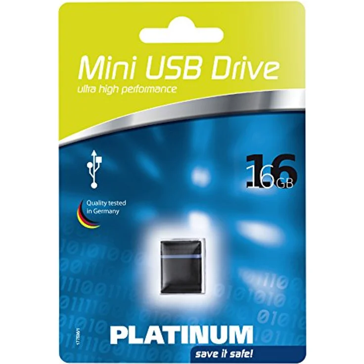 Platinum 16 GB Mini USB-Stick USB 2.0 schwarz – Bild 3