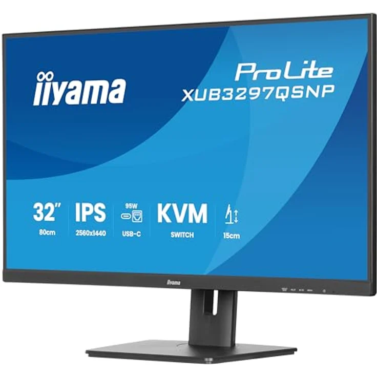 iiyama Prolite XUB3297QSNP-B1, 32" QHD IPS LED-Monitor mit 100Hz, USB-C Dock, KVM-Switch und Höhenverstellung, schwarz – Bild 5
