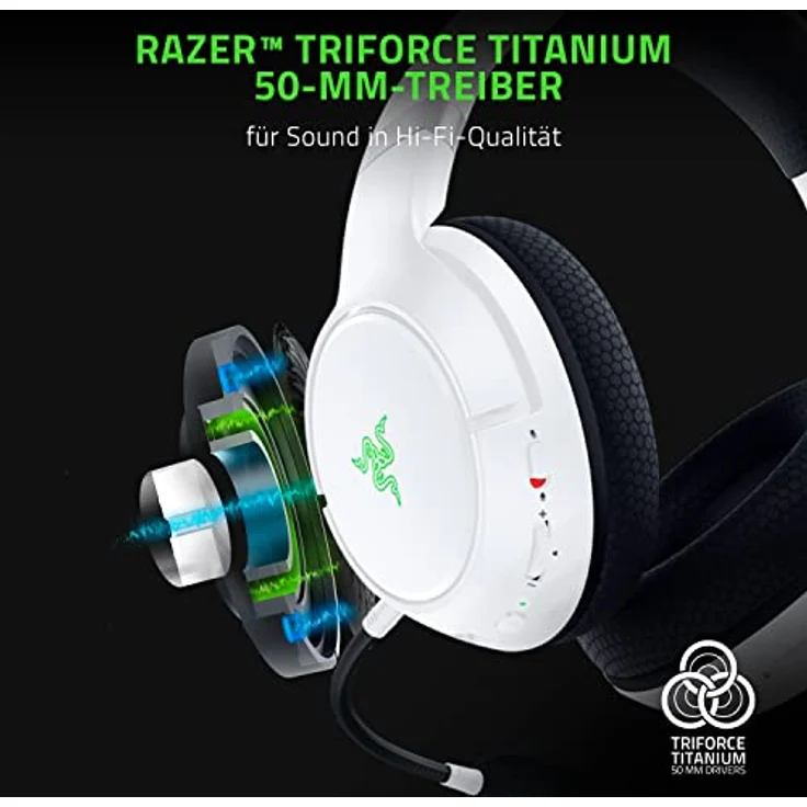 Razer Kaira Pro - Kabelloses Headset für Xbox Series X und Mobiles Xbox-Gaming (Wireless Headset, Bluetooth, 50-mm-Treiber, Superkardioid-Mikrofon, Xbox Wireless Und Bluetooth 5.0) Weiß – Bild 2