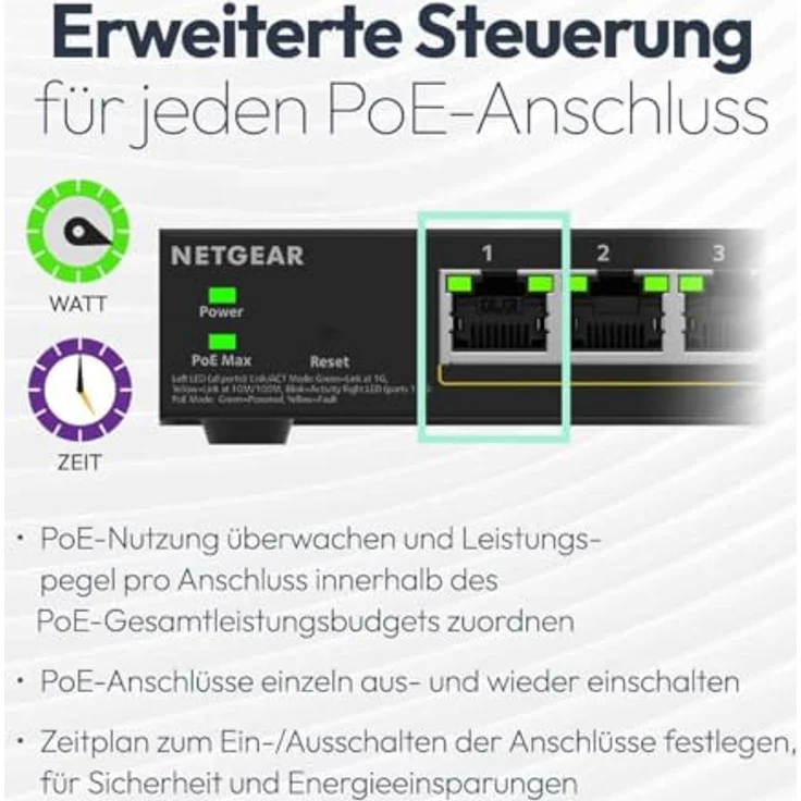 Netgear S350 48-PORT 1G PoE+ Smart Switch, Netzwerk Switch mit 48 Ports, 1 Gbit/s Geschwindigkeit, PoE+ Unterstützung und 4 SFP-Ports – Bild 5