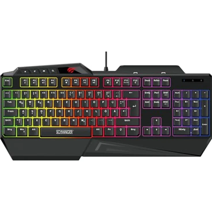 Schwaiger GT108, Gaming-Tastatur, USB, QWERTZ, Standard, mechanisch, schwarz (GT108) – Bild 4