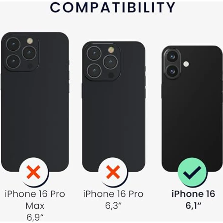 kwmobile 3X Displayschutzfolie kompatibel mit Apple iPhone 16 - klare Schutzfolien Set in transparent – Bild 5