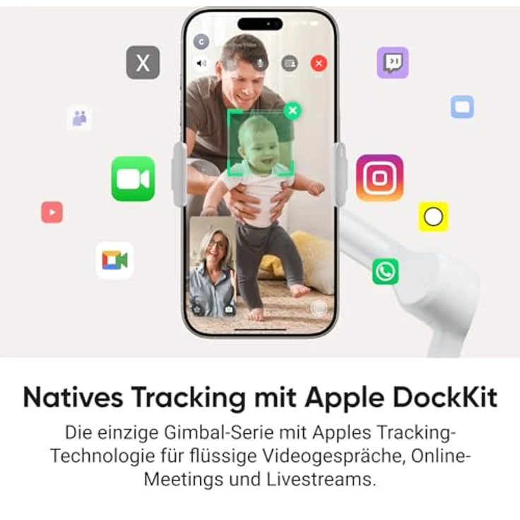 Insta360 Flow 2 Pro Creator Bundle Grau - Faltbarer AI Gimbal, Apple DockKit, 360º-Pan-Tracking, freier Tilt-Modus, integriertes Stativ/Selfie Stick, tragb. Vlog/Travel Stabilizer, Spotlight, MagSafe – Bild 3