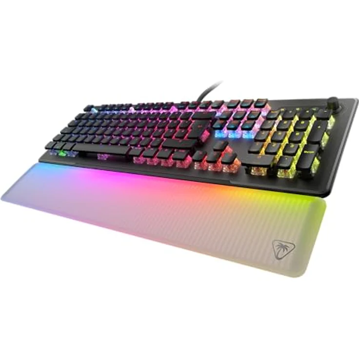 Turtle Beach Vulcan II Max Optisch-mechanische PC-Tastatur, lineare Titan II-Schalter, AIMO-Beleuchtung, Aluminiumplatte – Schwarz – Bild 1