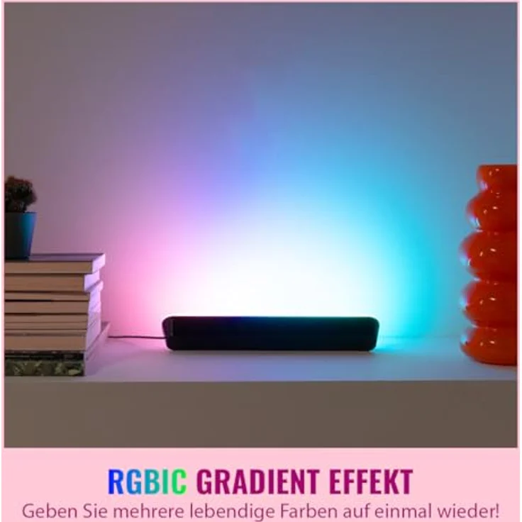 WiZ Gradient Light Bars, RGBIC Smart Beleuchtung mit 7 Farbsegmenten, Wi-Fi Steuerung, App- und Sprachsteuerung, 2er Pack – Bild 3