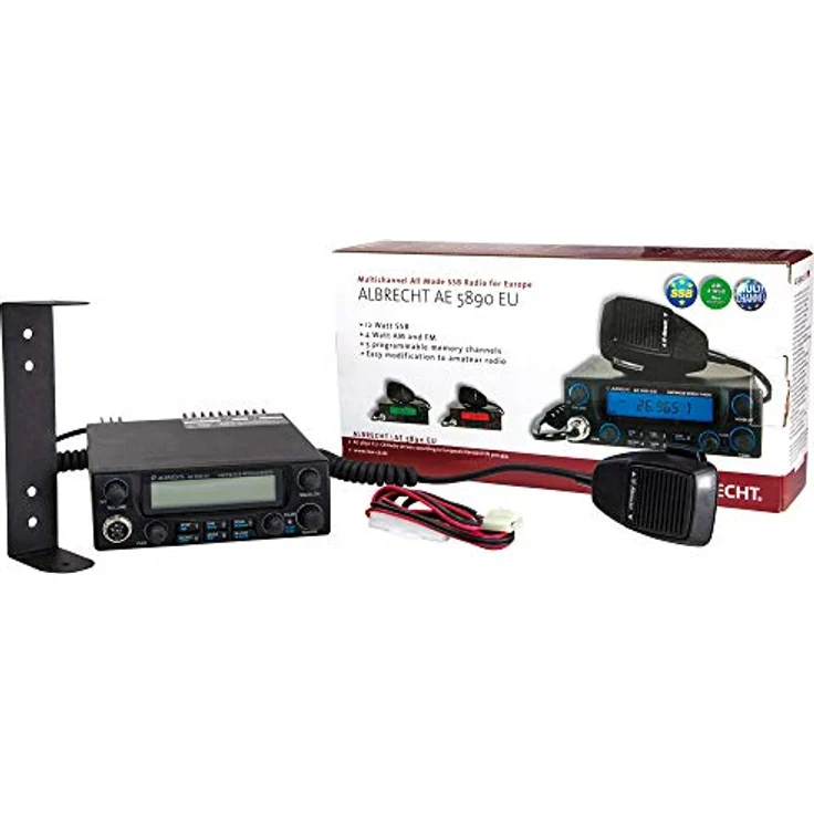 Albrecht AE5890EU CB Funkgerät, 12589, mit 6-poligem Mikrofon, 4 Watt AM-FM, 12 Watt SSB – Bild 3