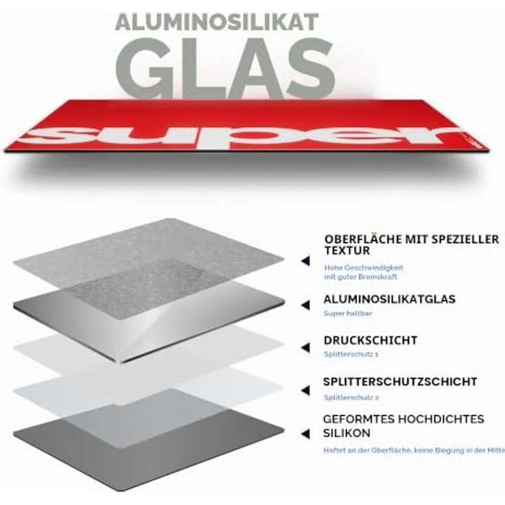 Pulsar Superglide V3 Glass Pad Type-S, XL Gaming Mauspad, optimiert für Speed Maussensor, Glasoberfläche, rote Farbe – Bild 3