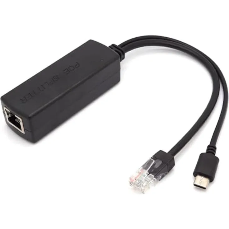 PoE Splitter RJ45 48V > USB Type C Stecker 5V / 2,5A