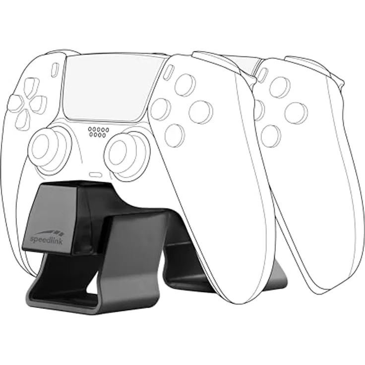 Speedlink TWINDOCK USB Charger - PS5 Ladestation für Controller, bis zu Zwei Original PS5 Controller gleichzeitig, Schnellladefunktion, DualSense und DualSense Edge kompatibel, schwarz