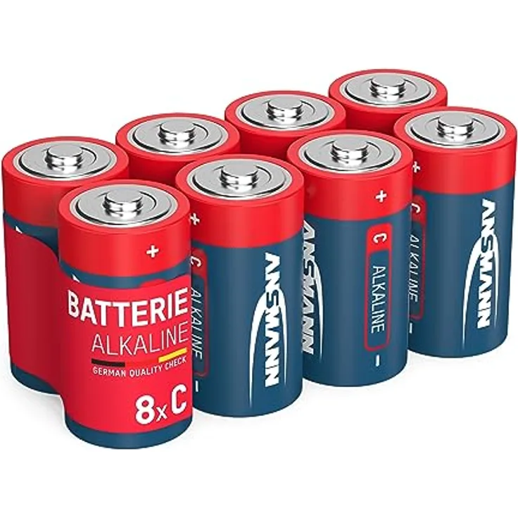 ANSMANN AG Baby C (LR14) Alkaline-Batterien, 8 Stück, 1,5V - langlebig, auslaufsicher und lange Haltbarkeit