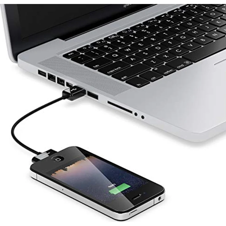 deleyCON 30-Pin USB Kabel, 0,15m Dock Connector Ladekabel für iPhone 4s/4/3Gs/3G, iPad, iPod - Schwarz – Bild 5