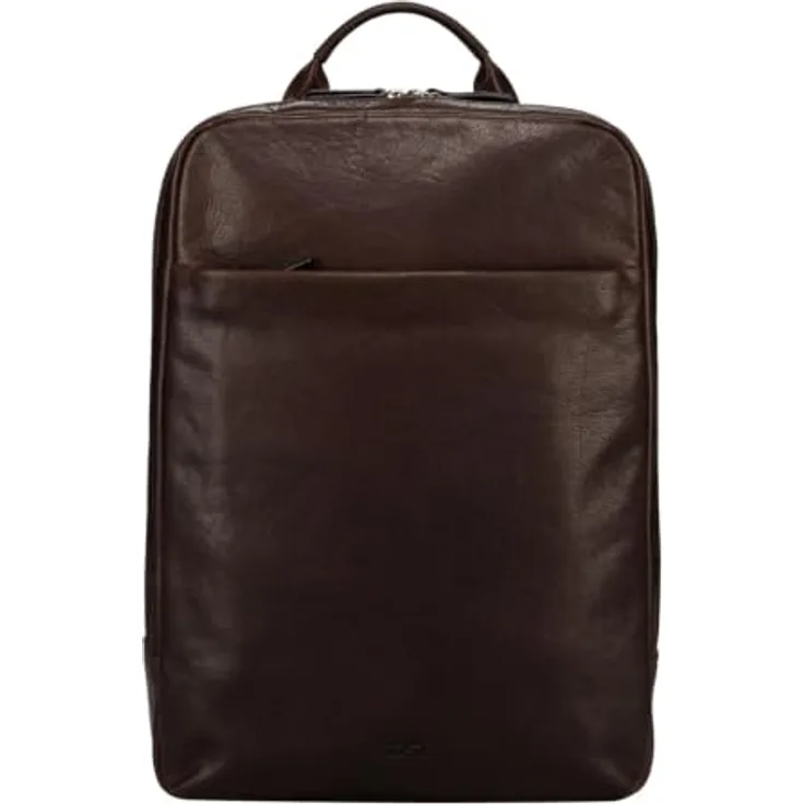 Jost Glasgow Business Backpack 2C Brown, Laptoprucksack mit gepolstertem Laptopfach und RFID-Blocker, dunkelbraun