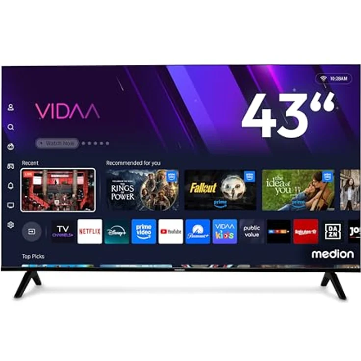 MEDION MD 843601, 43 Zoll QLED Smart-TV mit 4K, Dolby Vision HDR, Bluetooth und umfangreichen Streamingdiensten – Bild 1