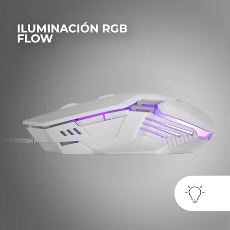 Mars Gaming MM024, RGB Gaming Maus mit optischem Sensor 4000 DPI, Huano Mechanischen Switches, RGB Flow Beleuchtung, On-the-Fly DPI Einstellung 1200/2400/3200/4000 DPI, multiplattform kompatibel, Weiß – Bild 2