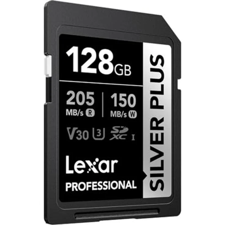 Lexar Professional Silver Plus 128 GB SDXC UHS-I V30 SD-Karte, Schwarz/Silber, 205 MB/s Lesegeschwindigkeit, 150 MB/s Schreibgeschwindigkeit, temperaturbeständig, schockresistent – Bild 8