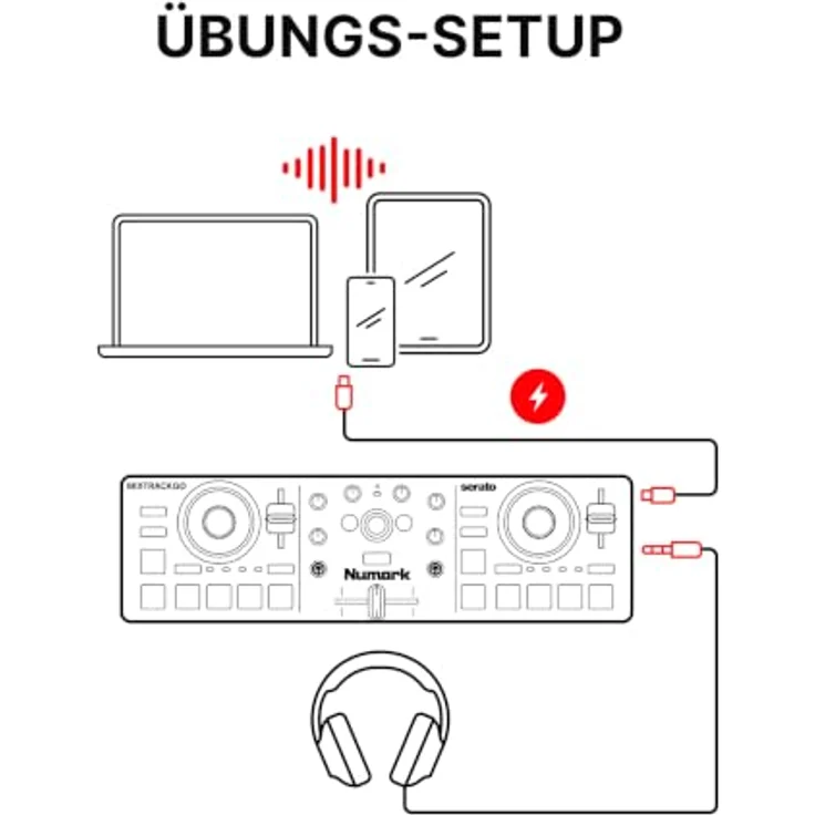 Numark Mixtrack Go, tragbarer 2-Kanal DJ Controller mit Serato DJ Lite, Bluetooth-MIDI und USB-C Anschluss – Bild 11
