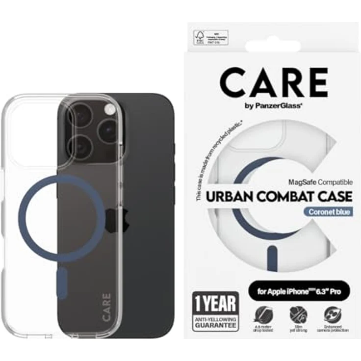 Panzer Glass Care Flagship MagSafe Schutzhülle für Apple iPhone 16 Pro 16 cm (6,3 Zoll) 2024, 4,5 m Fallschutz, Vergilbungsschutz, MagSafe-kompatibel, umweltfreundlich – Bild 2