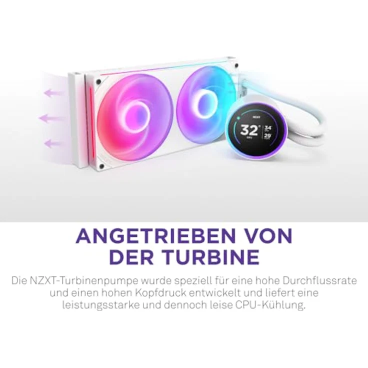 NZXT KRAKEN Elite V2 280 RGB, CPU Wasserkühler mit 2,72 Zoll IPS-Display und RGB-Ring, Weiß – Bild 2