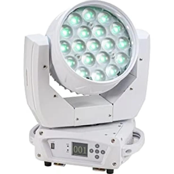 EUROLITE LED TMH-X4 Moving-Head Wash Zoom ws | Washlight mit 19 starken 15-Watt-LEDs (4in1), motorischem Zoom und weißem Gehäuse