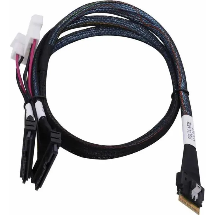 Microchip Technology 2305500-R, 0,8 m Datentransferkabel SlimSAS ×8 (SFF-8654) zu 2SFF-8639 ×4 U.2, Gerade, Schwarz, Mehrfarbig