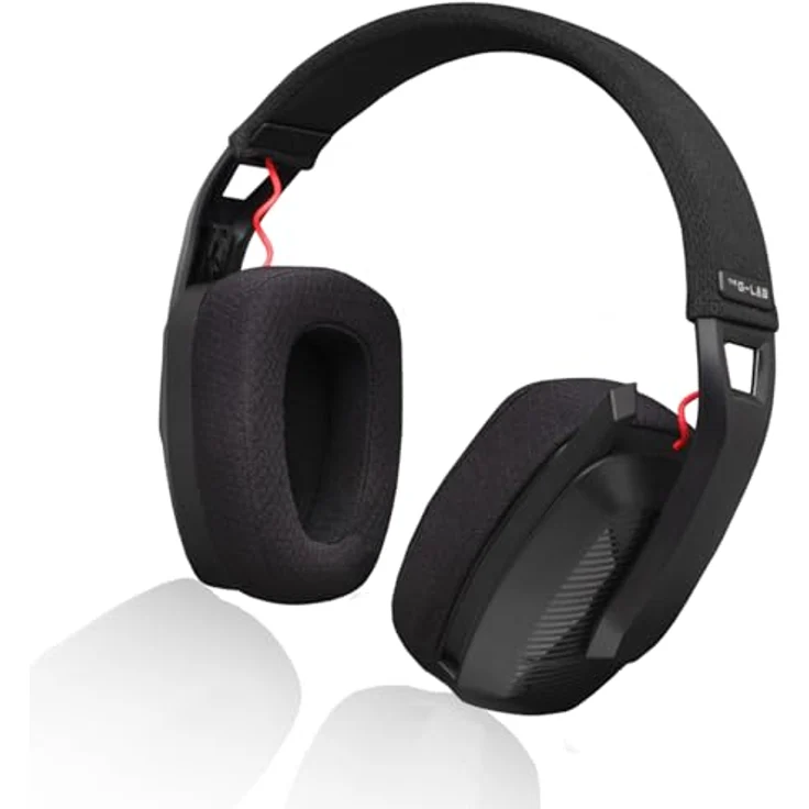 THE G-LAB Korp Platinium, Kabelloses Gaming Headset mit 45 Stunden Akkulaufzeit, hochwertigem Stereosound und einklappbarem Mikrofon für PC/PS4/PS5 – Bild 1