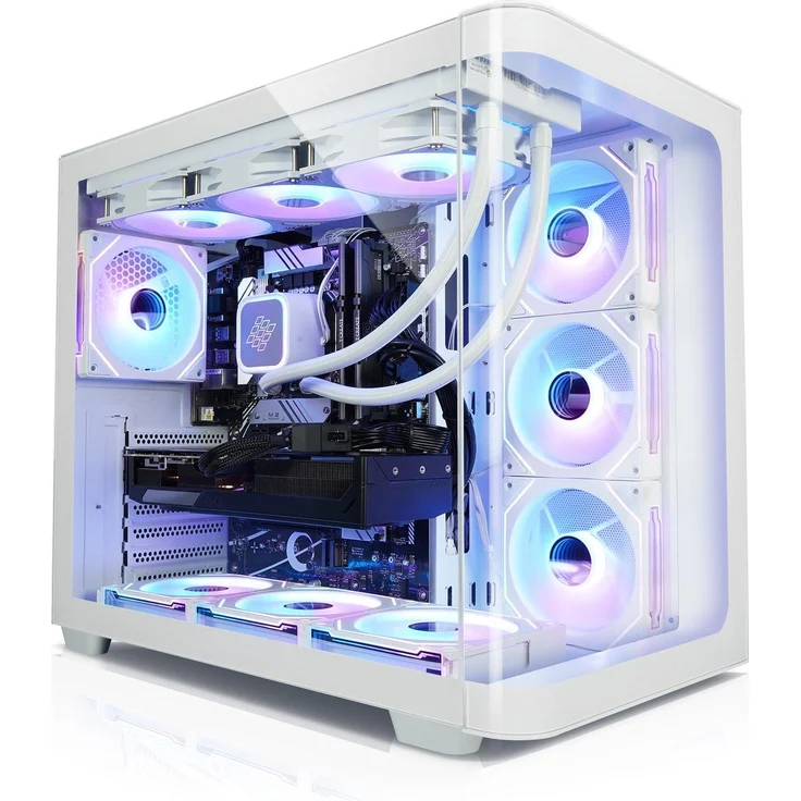 Kiebel Panorama Curve IX, Gaming PC mit AMD Ryzen 7 9700X, 32 GB RAM, 2000 GB SSD und GeForce RTX 5070 Ti, Weiss
