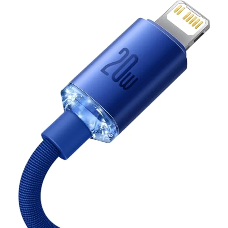 Baseus Crystal Shine Series USB-C auf Lightning Kabel, 20W Schnelllade- und Datenübertragungskabel, 2m, blau – Bild 7